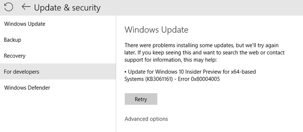 windows 10 update error